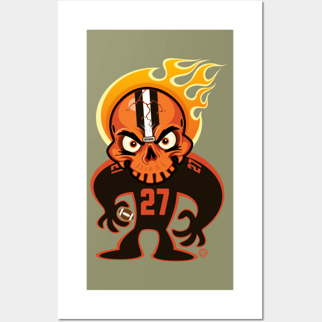 Go Browns SkullyDawg 27 Wall Art by Goin Ape Studios